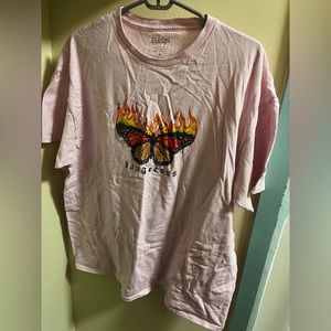 Oversized “Dangerous” Light Pink Tee